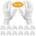 thumbnail image 1 of Paquete de 24 guantes de algodón blanco, guantes de trabajo, guantes de hidratación cosmética para manos secas y eczema, inspección de joyas (grueso) JAMW Sencillez, 1 of 5