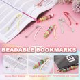 thumbnail image 3 of Uxcell 16 Pcs Beadable Bookmarks, DIY Metal Blank Bar Bookmark Bead Craft Jewelry Pendant Charm Book Mark for Gift Teacher Office Supplies Home Crafts, Dusty Pink, 3 of 6