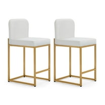 Sophia & William 24" Counter Height Bar Stools with High Backrest 2 Pack Comfortable Modern Counter Stools for Kitchen & Home, Plaid White