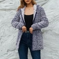 thumbnail image 2 of Women's Fleece Jacket Women's Fuzzy Fleece Zipper Front Long Cardigan Coat Warm Winter Outwear Jackets, 2 of 6