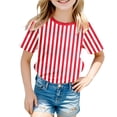 thumbnail image 1 of GDREDA T-Shirt Graphique à Manches Courtes Rayé de Carnaval pour Garçons, Chemise de Fête Colorée, Haut Décontracté Confortable pour Enfants Rouge,120, 1 of 4
