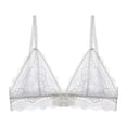 thumbnail image 3 of B91xZ Front Close Wirefree Back Support Posture Full Coverage Bra Front Closure Plus Size Full Coverage Lace Underwire Racerback Bra,Beige L, 3 of 4