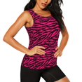 thumbnail image 2 of Womens Workout Tank Tops, Black red pink bright zebra print Racerback Tank Tops Quick Dry Vest Sleeveless Athletic Yoga Gym, 2 of 7