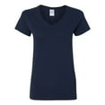thumbnail image 5 of Gildan Women’s V-Neck T-Shirt, Heavy Cotton Short Sleeve V Neck Tee | Navy, Sizes S-3XL Pack-1, 5 of 5