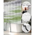 thumbnail image 5 of Split Shower Curtain for Transfer Bench, Sage Green Gray Fabric Shower Curtains for Bathroom, Neutral Abstract White Ombre Texture Tub Sliding Transfer Bench Waterproof Bath Curtains 72"x72", 5 of 9