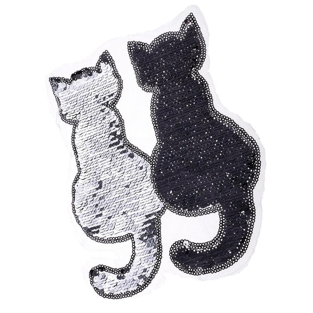 yuksok Sequins Sewing Applique Reversible Embroidery Clothes Black