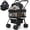Black, variant on Ferhtm Dog Stroller for Small to Medium Dogs, Foldable Panoramic Mesh Pet Stroller with Detachable Carrier & Safety Tether, Puppy & Cat Stroller up to 35 lbs
