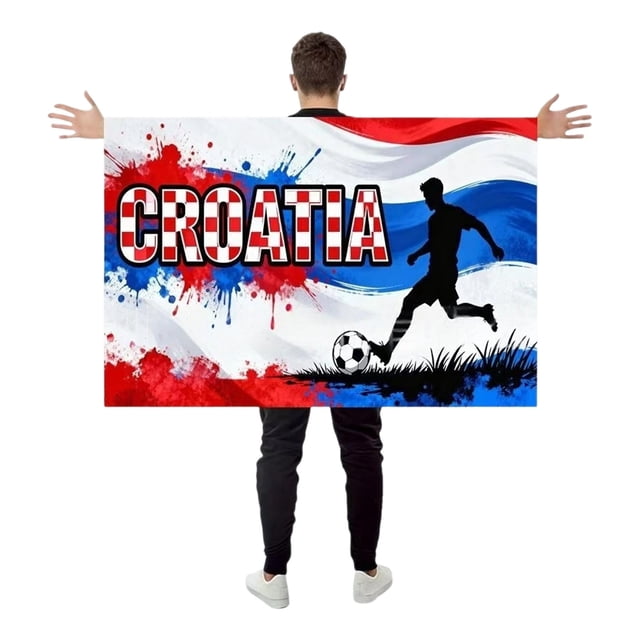 Bandera de Fútbol con Mangas de Brazo Bandera Del Cuerpo Del Ventilador Del Manto para la Copa Del Mundo 2026 Estados Unidos Canadá México, Poliéster, 150 X 90 cm