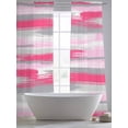 thumbnail image 5 of Pink Gray Stripes Sheer Curtains 84 Inch Length 2 Panels Set Window Treatments, Watercolor Modern Abstract Minimalist Rod Pocket Semi Curtains for Living Room/Bedroom/Kitchen Décor, 104"W x 84"L, 5 of 7