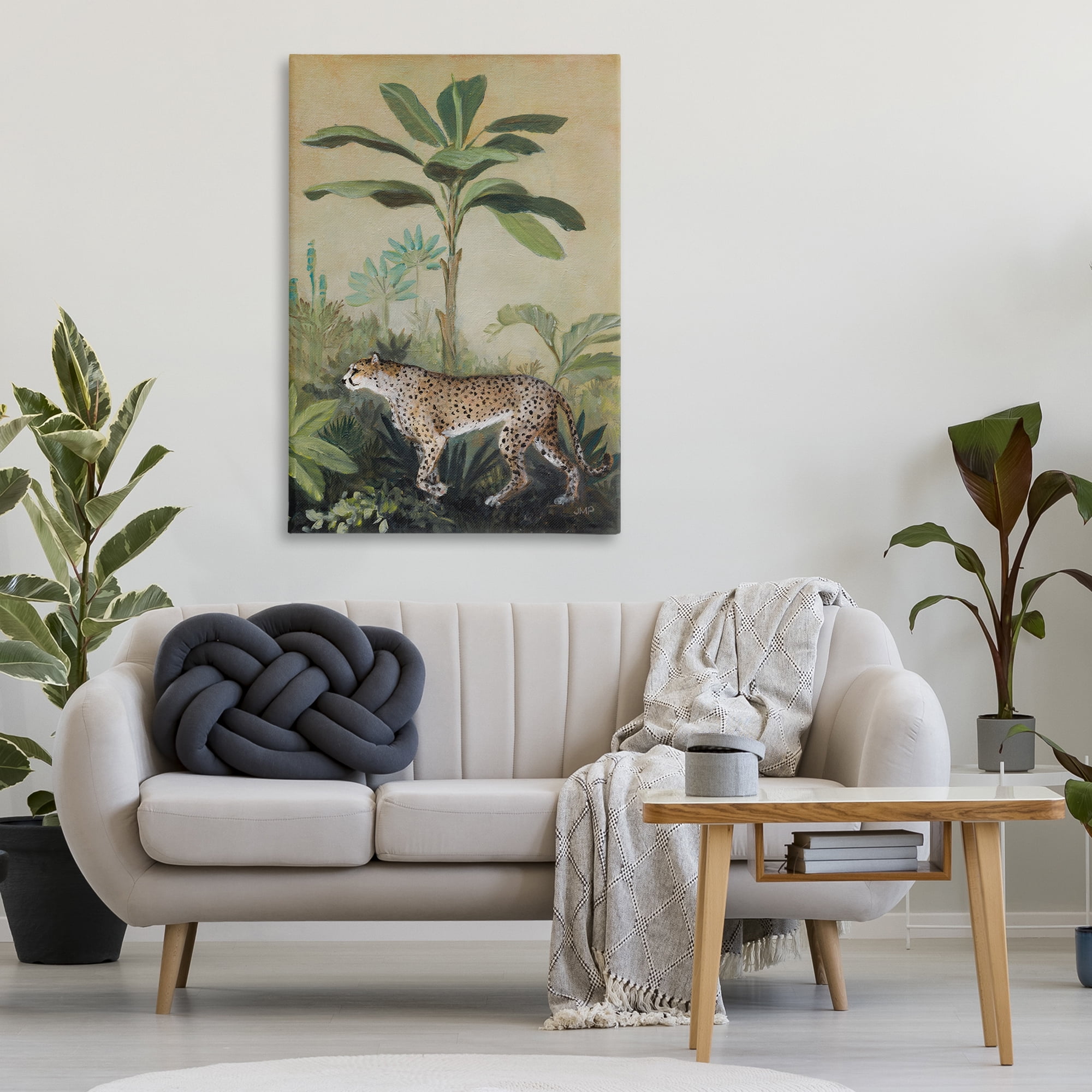 Stupell Industries King Of Jungle Leopard Landscape Painting Gallery Wrapped Canvas Art Print Wall Art, 30 x 45