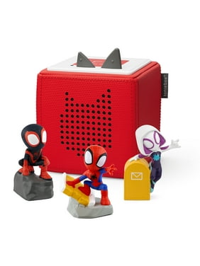 Tonies Marvel Toniebox Audio Player Bundle with Spidey and Friends, Red