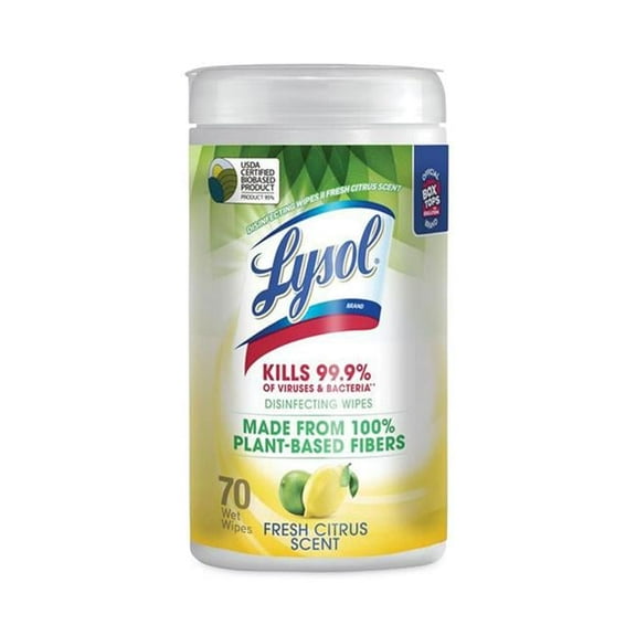 Lysol Brand Disinfecting Wipes II - Fresh Citrus - 70 Wipes per Canister - 6 Canister per Case