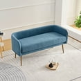 thumbnail image 6 of Upholstered Bench for Bedroom or Entryway, with Low Backrest and Armrests, 6 of 9