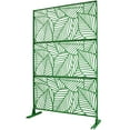 thumbnail image 2 of Outdoor & Indoor Privacy Screen Metal Privacy Screen 76" H×48" W, Freestanding Decorative Privacy Screen For Deck Balcony Patio, Privacy Fence Panels For Outside Lawn Garden Ps111 Green Color, Light, 2 of 11