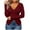 Wine, variant on Ichuanyi Womens Fall Tops, Fashion Women Cross Solid Long Sleeve Breathable V-Neck Shirt Blouse Tops