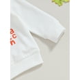 thumbnail image 6 of Wassery Infant Baby Boys Halloween Outfits Set Long Sleeve Pumpkin Ghost Letters Print Sweatshirt Long Pants 6M 12M 18T 24T 3T Toddler 2Pcs Fall Winter Halloween Clothes, 6 of 8