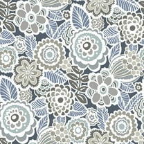 NuWallpaper Dream On Navy Vinyl Peel And Stick Wallpaper, 216-in by 20.5-in, 30.75 sq. ft.