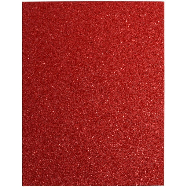 24 Pack Glitter Cardstock, 11 x 8.5 inches Red Sparkly Single Sided
