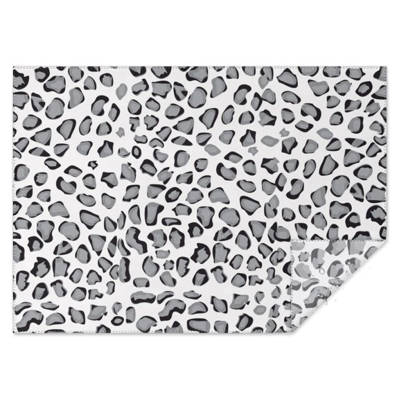 White and Gray Of Leopard Print Rectangle Tablecloth 60"x84",Waterproof Polyester Rectangle Table Cloth, Wipeable Spillproof Polyester Tablecloth for Dining, Camping, Indoor and Outdoor