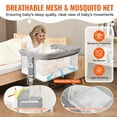 thumbnail image 4 of Moisés para bebé VEVOR junto a la cama altura ajustable 5 niveles con colchón y ruedas mosquitera apertura lateral, 4 of 9