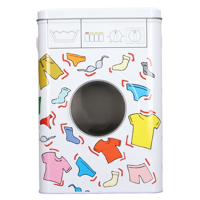 Laundry Detergent Container, Glossy Rounded Corners Powdered Laundry Detergent Container Washing Machine Appearance With Lid For Storage