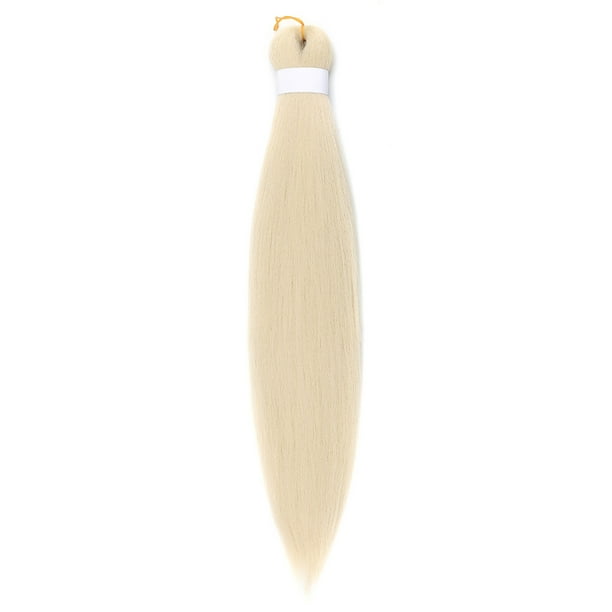 XmhyTop-A Extensiones de cabello preestirado para trenzas, 3 piezas de 66 cm, trenzas de ganchillo sintéticas con textura, ajuste en agua caliente, trenzas suaves, largas y rectas, beige claro