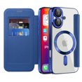 thumbnail image 4 of for iPhone 16 Plus Wallet Case with RFID Blocking Credit Card Holder,Compatible with MagSafe,PU Leather Flip Kickstand Shockproof Cover Women Men for iPhone 16 Plus Phone case,Royalblue, 4 of 8