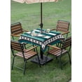 thumbnail image 3 of Outdoor Tablecloth with Umbrella Hole and Zipper, Teal Blue Anchor Square Table Cloth 54x54 Inch Waterproof Tablecloth, Nautical Summer Beach Coastal Ocean Picnic Table Cover for Patio Camping, 3 of 7