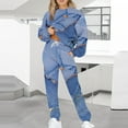 thumbnail image 1 of Ensemble de Deux Pièces pour Femmes 2023 Mode Décontractée Imprimé Manches Longues Col Rond Chandail en Molleton + Pantalon Ensemble de Sport pour Femmes en Liquidation, 1 of 5
