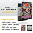 thumbnail image 3 of LBKHOUSE Sugar Skulls Coloring Book for Adult, Spiral Bound, Soft Cover, 3 of 4