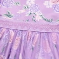 thumbnail image 6 of Mikilon Girls Vintage Floral Print Dress Festival Host Princess Dress Short Sleeve Waist Drawstring Dress, 6 of 8