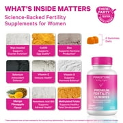 Pink Stork Premium Fertility Gummies: CoQ10, Myo-Inositol, Methylated Folate, Zinc, 60 Count, Mango Pineapple