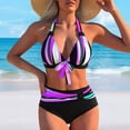 thumbnail image 6 of vigerkar Women's Two Piece Bikini Sets Push Up Halter Bikini Bathing Suit Adjustable 2 Piece Swimsuit (Purple, S), 6 of 7