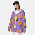 thumbnail image 5 of Goofa Yellow Lemon And Orange Printed Women's UPF 50+ Sun Protection Hoodie Jacket Lightweight Long Sleeve Sun Shirt for Women with Pocket Hiking Outdoor-Medium, 5 of 9