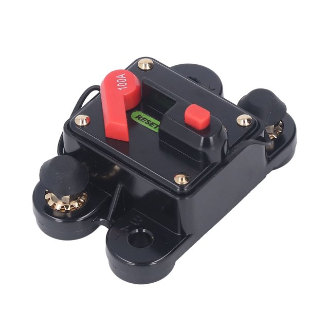 Réinitialisation Manuelle Disjoncteur Interrupteur de Voiture Réinitialisation Manuelle 1/4in Surintensité DC 12-48V pour Moteur de Véhicule
