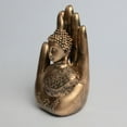 thumbnail image 3 of Thai Decor Palm Buddha Beautiful Handcrafted Antique Blessing Palm Buddha Idol Statue Decorative Showpiece (Gold), 3 of 6
