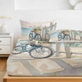 thumbnail image 6 of Twin Sze Fitted Sheet Set - Beach Bicycle 2 Piece Bedding Sets 16" Deep Pocket Fitted Sheet with 1 Pillowcase, Summer Coastal Floral Basket Vingage Brushed Microfiber Hotel Luxury Bed Sheets, 6 of 9