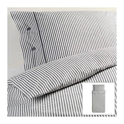Beautiful White And Gray Striped Pattern Duvet Cover And Pillowcases
