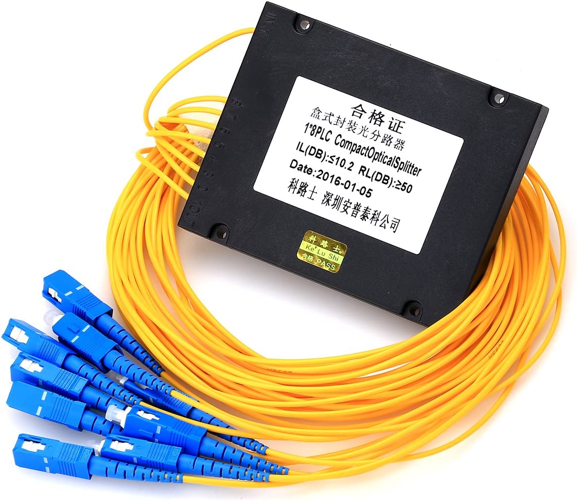 FTTH Optic Equipment Fiber Optic PLC Splitter 1:8 SC Optical Branching ...