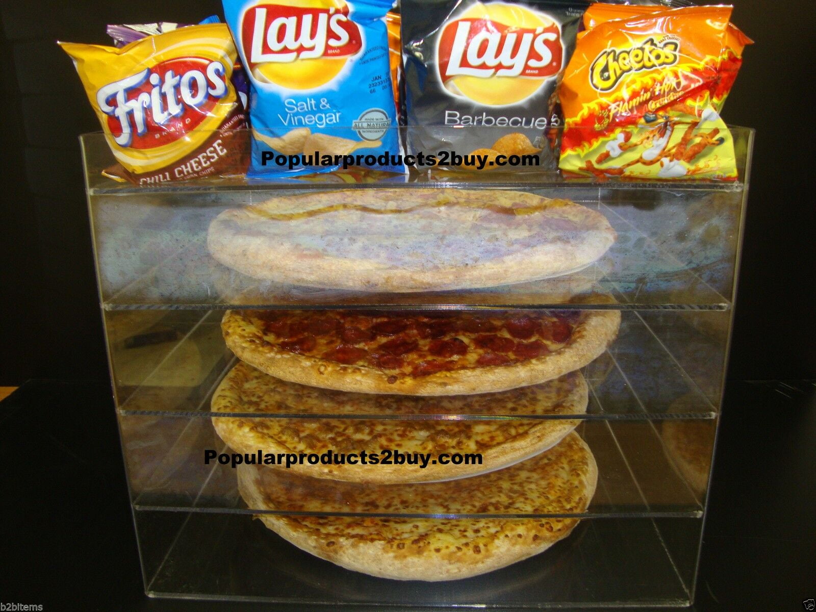 Displays2buy. 18" Pizza Showcase Retail Store Acrylic Display Cases