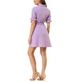 thumbnail image 4 of MODA NOVA Juniors Casual Short Sleeve Solid Color Button Down Shirt Dress, 4 of 7