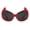 Red (Black), variant on Devil Horned Sunglasses Oversized Oval Wrap Around Shades UV400 Purple