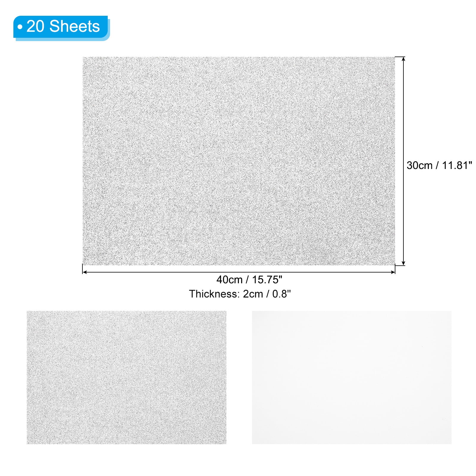 Uxcell 10 Sheets 2mm Glitter Foam Sheet, 16" x 12" Lavender Sparkle EVA Paper