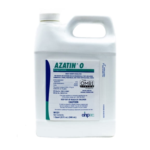 Azatin O Biological Concentrated Insecticide - Controls Growth Prevents Insect Maturity - 32 fl oz Bottle by OHP