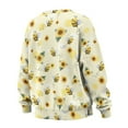 thumbnail image 5 of Xoenoiee Bee Sunflower Print Womens Sweatshirts Fleece Oversized Pullover with Pockets Crewneck Sweaters Fall Winter Tops Women Preppy Clothes 2025, Size L, 5 of 7