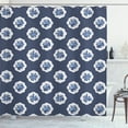 thumbnail image 1 of Ambesonne Shabby Flora Shower Curtain, Motifs Dots Flowers, 69"Wx84"L, Dark Blue White, 1 of 3