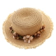 thumbnail image 1 of 56-58 cm circunferencia del sombrero sombrero de paja para mujer sombrero para el sol protector solar guirnalda para exteriores sombrero de copa plano sombrero de playa sombrero para el sol plegable, 1 of 5