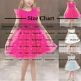 thumbnail image 3 of Tulle Dress for Girls Party Outfits Strars Print Ruffle Sleeve Princess Multi-layered Tutu Sundress (7 Years, Blue), 3 of 7