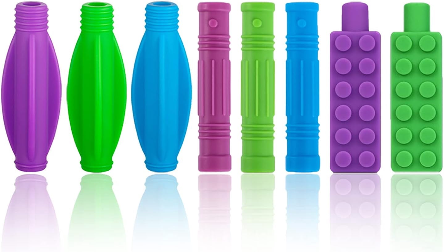 3 Capuchons à Mâcher Sensoriels Pour Crayons - En Silicone, Apaisants - Pour Enfants Et Ados, Aide à La Concentration