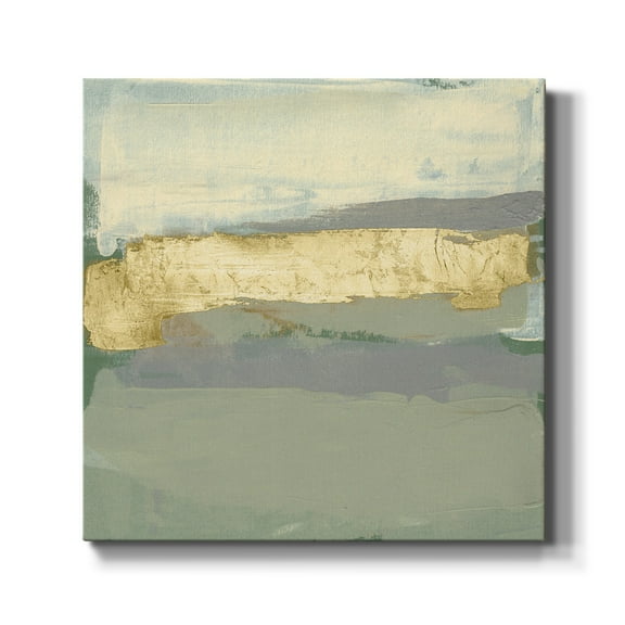 Wexford Home Sage & Gold Swipe II-Premium Gallery Wrapped Canvas, 10" x 10" - Ready to Hang